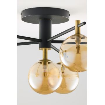 Jupiter 2033 - Surface-mounted chandelier FIGARO 6xG9/10W/230V black/gold/beige