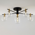 Jupiter 2036 - Surface-mounted chandelier FIGARO 6xG9/10W/230V black/gold/beige/clear