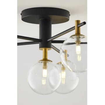 Jupiter 2036 - Surface-mounted chandelier FIGARO 6xG9/10W/230V black/gold/beige/clear