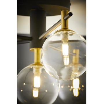 Jupiter 2036 - Surface-mounted chandelier FIGARO 6xG9/10W/230V black/gold/beige/clear