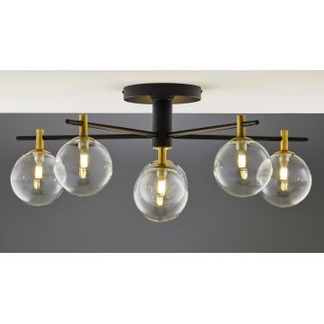 Jupiter 2036 - Surface-mounted chandelier FIGARO 6xG9/10W/230V black/gold/beige/clear