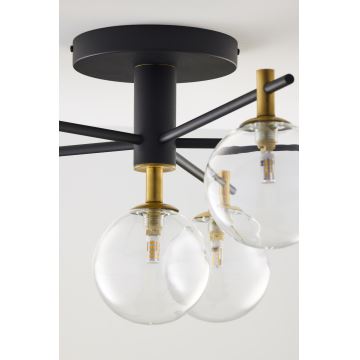 Jupiter 2036 - Surface-mounted chandelier FIGARO 6xG9/10W/230V black/gold/beige/clear