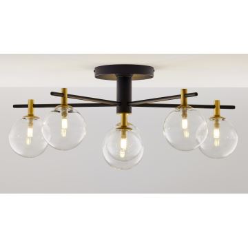 Jupiter 2036 - Surface-mounted chandelier FIGARO 6xG9/10W/230V black/gold/beige/clear