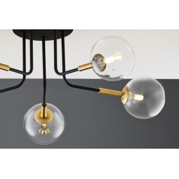 Jupiter 2040 - Chandelier on a pole BURANO 5xG9/10W/230V black/gold/clear