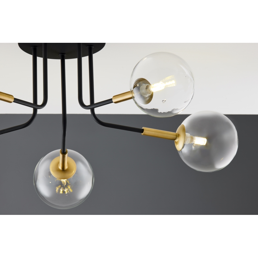 Jupiter 2040 - Chandelier on a pole BURANO 5xG9/10W/230V black/gold/clear