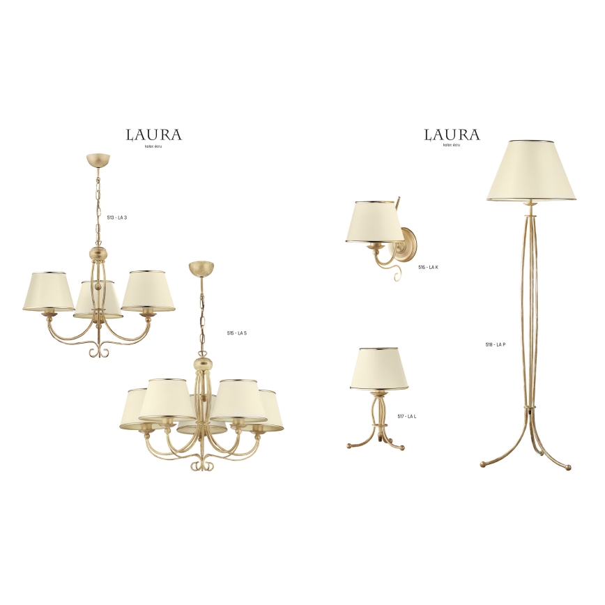 Jupiter 515 - LA-5-E - Pendant chandelier on a chain LAURA 5xE27/60W/230V