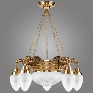 Kemar OW50 - Chandelier OURO EAGLE 5xE27/60W + 1xE27/100W/230V