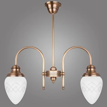 Kemar RI/2/M - Chandelier on a pole RINAMA 2xE27/60W/230V brass