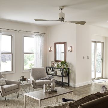 Kichler - Ceiling fan FERRON chrome + remote control