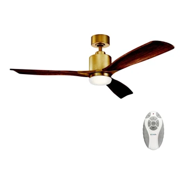 Kichler - LED Dimmable ceiling fan RIDLEY LED/14W/230V cherry + remote control
