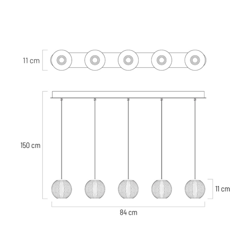 LED Chandelier on a string ESMOND 5xLED/4,8W/230V shiny chrome