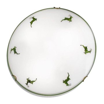 Kolarz 731.12.4.100-Ceiling light NONNA 2xE27/60W/230V pr.40 cm deer green