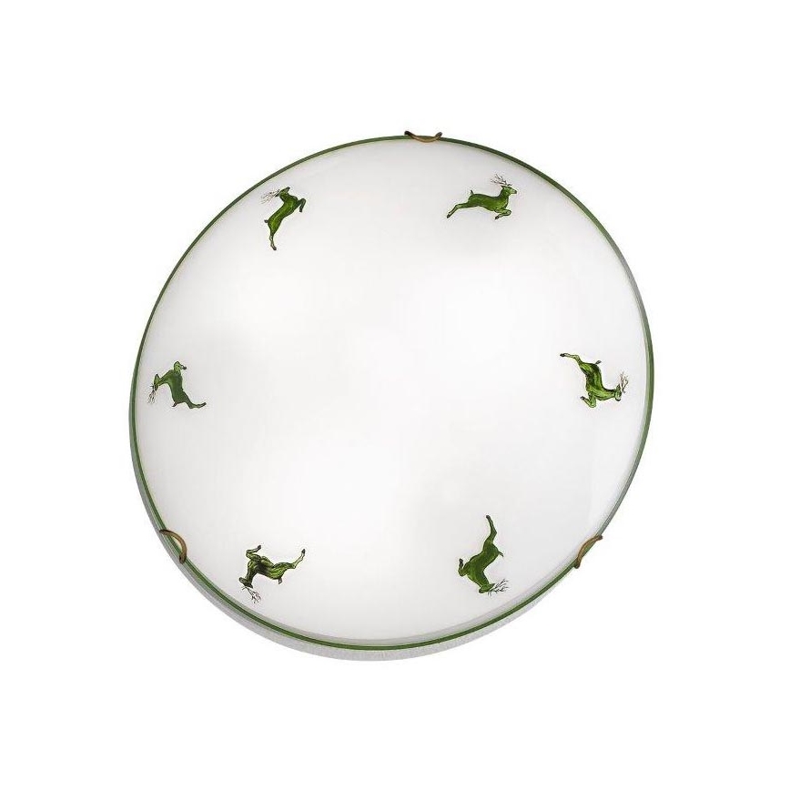 Kolarz 731.12.4.100-Ceiling light NONNA 2xE27/60W/230V pr.40 cm deer green