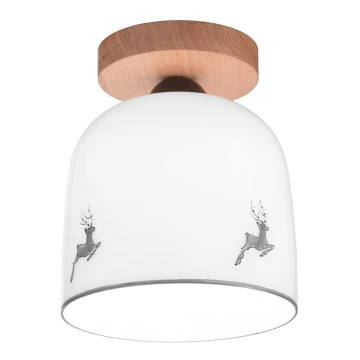 Kolarz A1352.11.Gr.100 - Surface-mounted chandelier NONNA 1xE27/60W/230V deer oak/white/grey