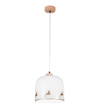 Kolarz A1352.31.Au.100 - Chandelier on a string NONNA 1xE27/60W/230V deer oak/white/gold