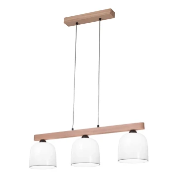 Kolarz A1352.83.Gr - Chandelier on a string NONNA 3xE27/60W/230V oak/white/grey