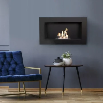 Kratki - Built-in BIO fireplace 37,4x64,8 cm 1kW black