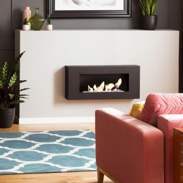 Kratki - Wall BIO fireplace 40x90 cm 1,5kW black