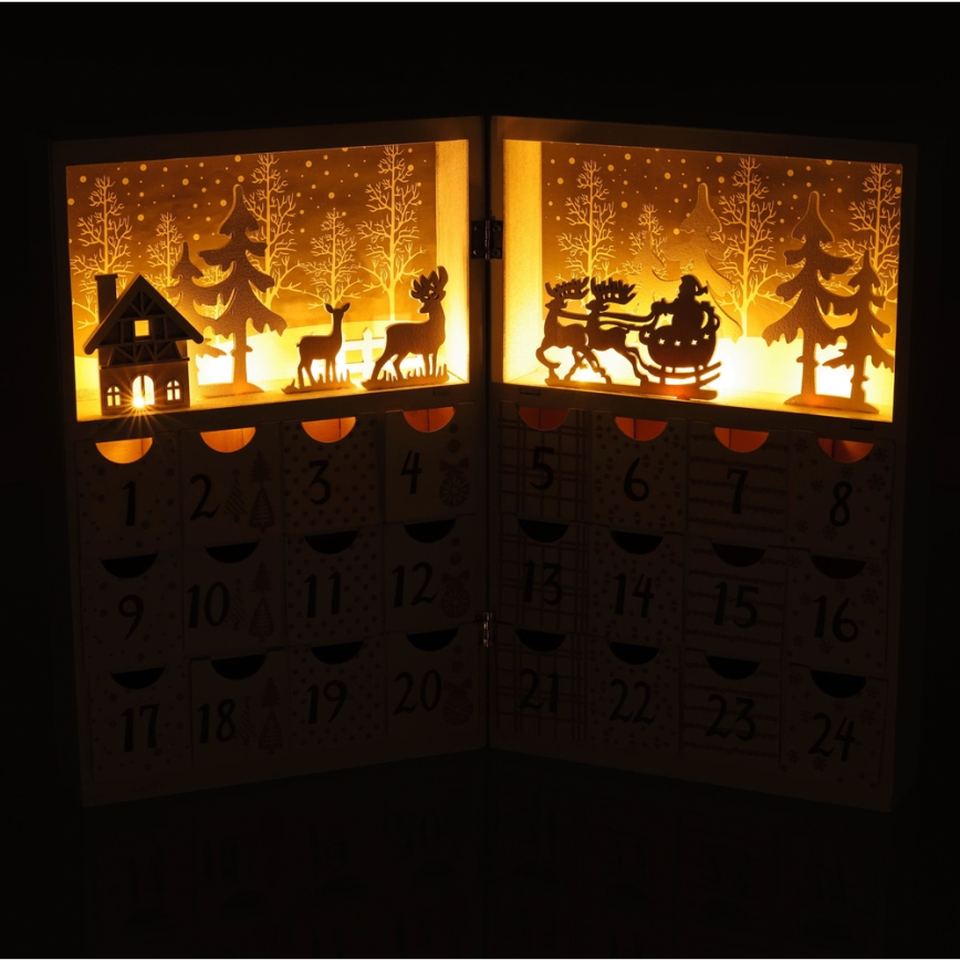 LED Advent calendar LED/2xAAA warm white