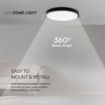 LED Bathroom ceiling light SAMSUNG CHIP LED/18W/230V IP44 6500K d. 25 cm black