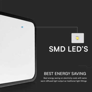 LED Bathroom ceiling light SAMSUNG CHIP LED/24W/230V IP44 3000K 29x29 cm black