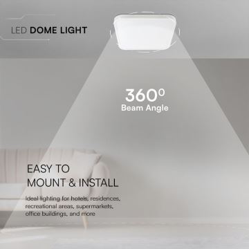 LED Bathroom ceiling light SAMSUNG CHIP LED/24W/230V IP44 3000K 29x29 cm white