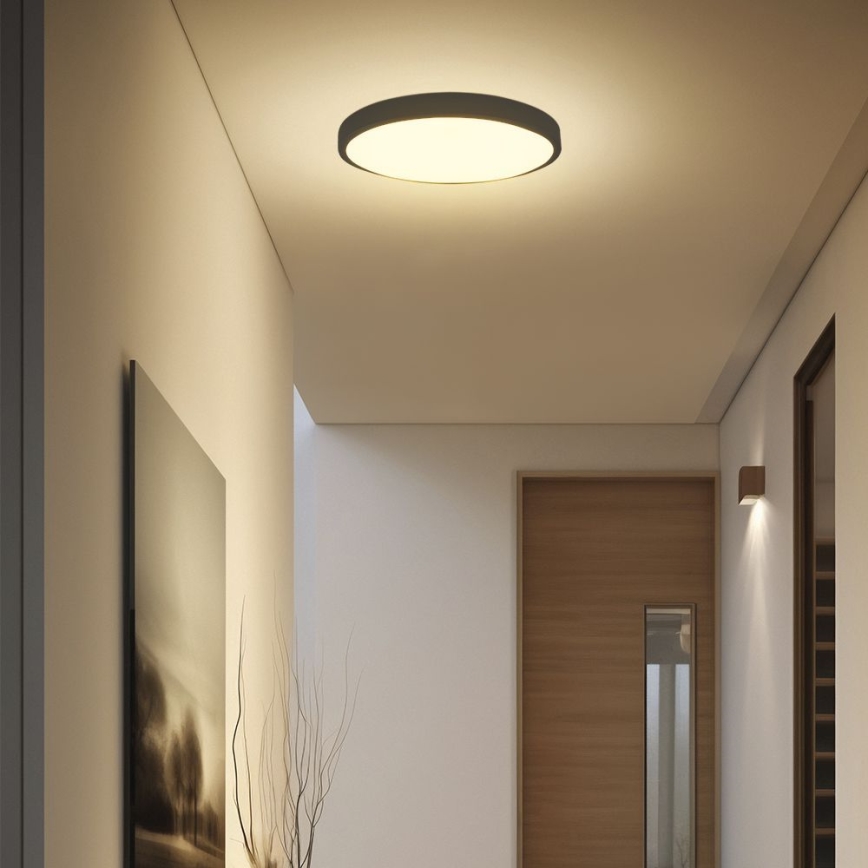 LED Bathroom ceiling light SAMSUNG CHIP LED/24W/230V IP44 3000K d. 29 cm black