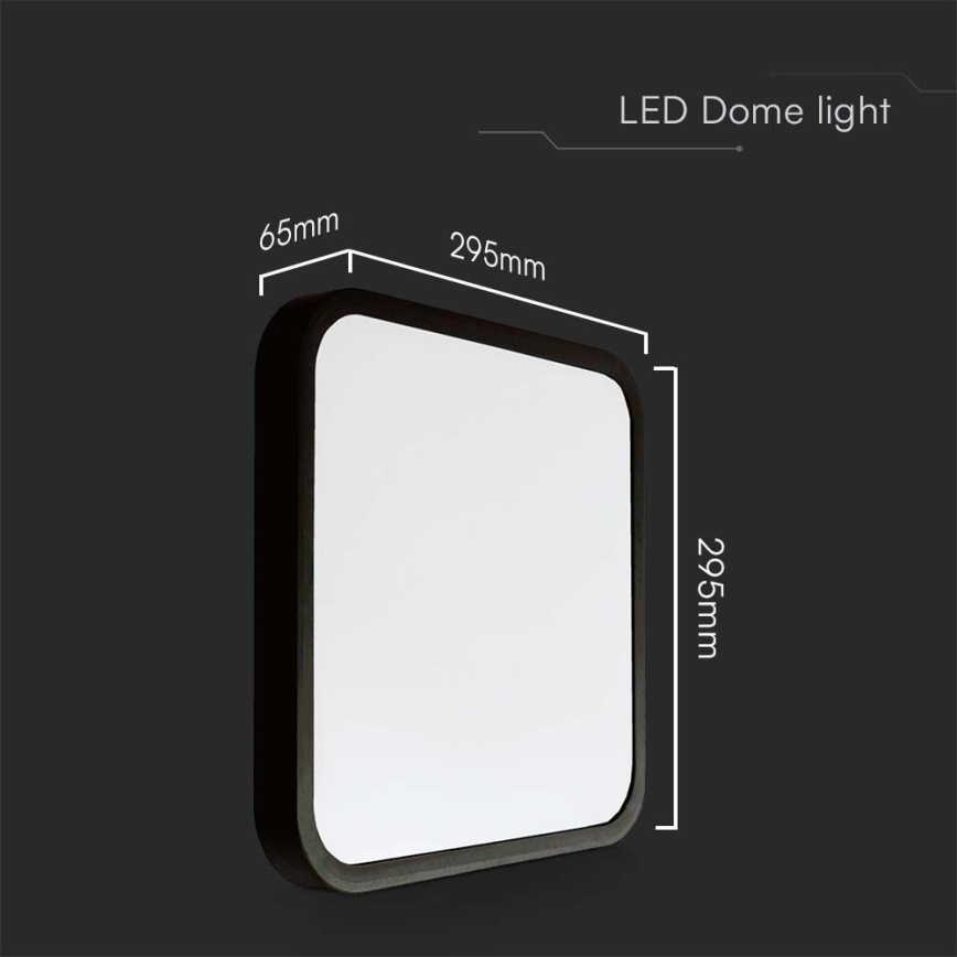 LED Bathroom ceiling light SAMSUNG CHIP LED/24W/230V IP44 4000K 29x29 cm black