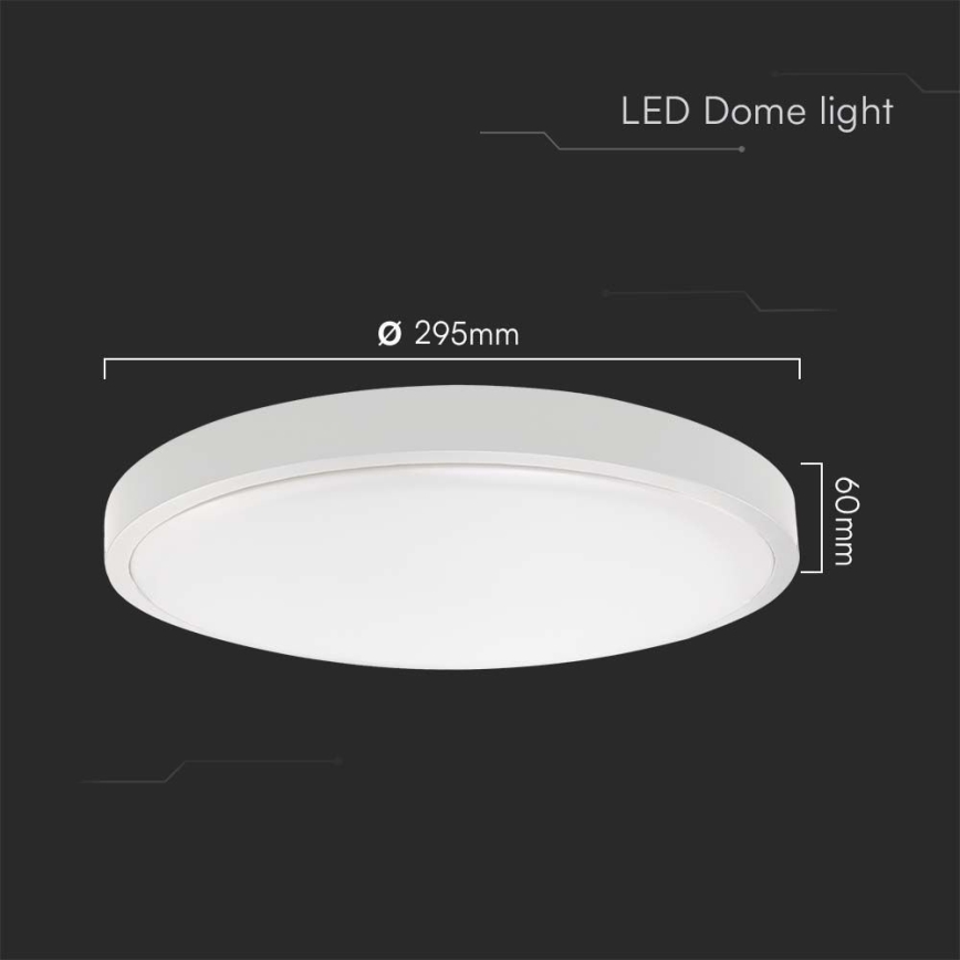 LED Bathroom ceiling light SAMSUNG CHIP LED/24W/230V IP44 6500K d. 29 cm white