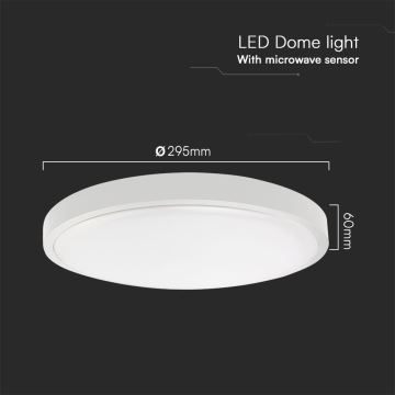 LED Bathroom ceiling light with sensor SAMSUNG CHIP LED/18W/230V IP44 3000K d. 29 cm white + remote control