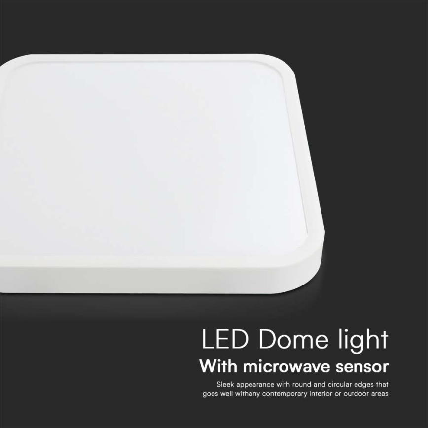 LED Bathroom ceiling light with sensor SAMSUNG CHIP LED/18W/230V IP44 4000K 29x29 cm white + remote control