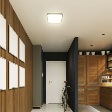 LED Bathroom ceiling light with sensor SAMSUNG CHIP LED/18W/230V IP44 4000K 29x29 cm black + remote control