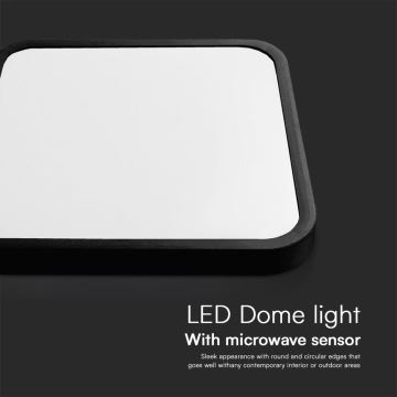 LED Bathroom ceiling light with sensor SAMSUNG CHIP LED/18W/230V IP44 4000K 29x29 cm black + remote control