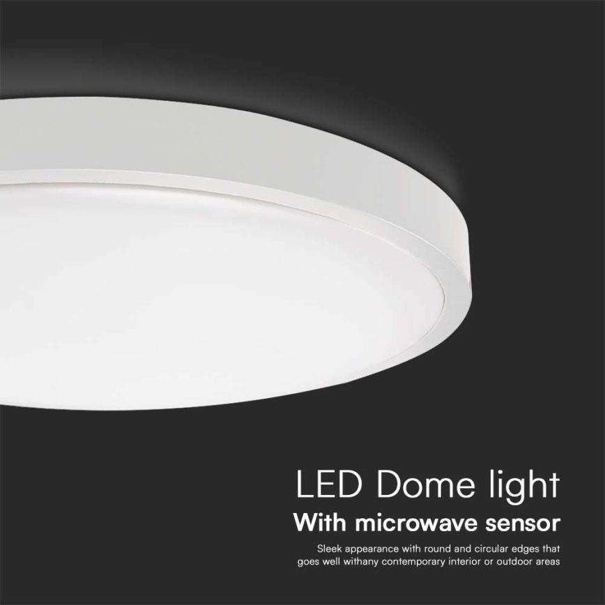 LED Bathroom ceiling light with sensor SAMSUNG CHIP LED/18W/230V IP44 6500K d. 29 cm white + remote control