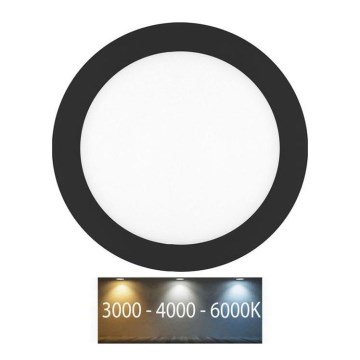 LED Bathroom recessed light LADA LED/25W/230V 3000/4000/6000K d. 30 cm IP44 black