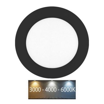 LED Bathroom recessed light LADA LED/6W/230V 3000/4000/6000K d. 12 cm IP44 black