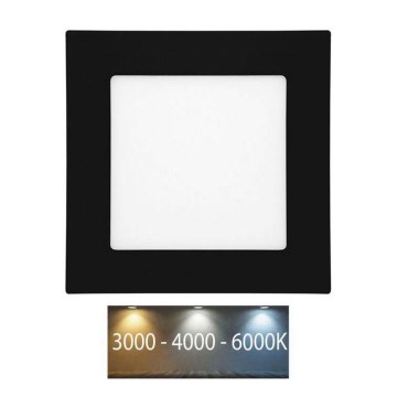 LED Bathroom recessed light RAFA LED/6W/230V 3000/4000/6000K 12x12 cm IP44 black