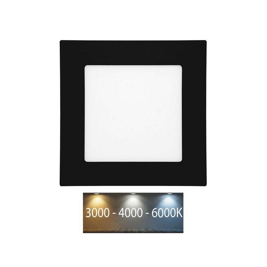 LED Bathroom recessed light RAFA LED/6W/230V 3000/4000/6000K 12x12 cm IP44 black