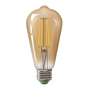 LED Bulb CLASIC AMBER ST64 E27/10W/230V 2200K – Brilagi