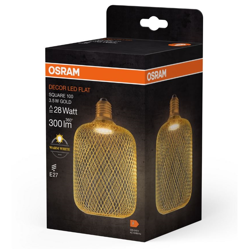 LED Bulb DECOR FLAT E27/3,5W/230V 2700K gold - Osram