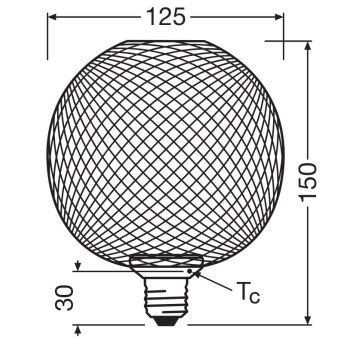 LED Bulb DECOR FLAT G125 E27/3,5W/230V 2700K black - Osram