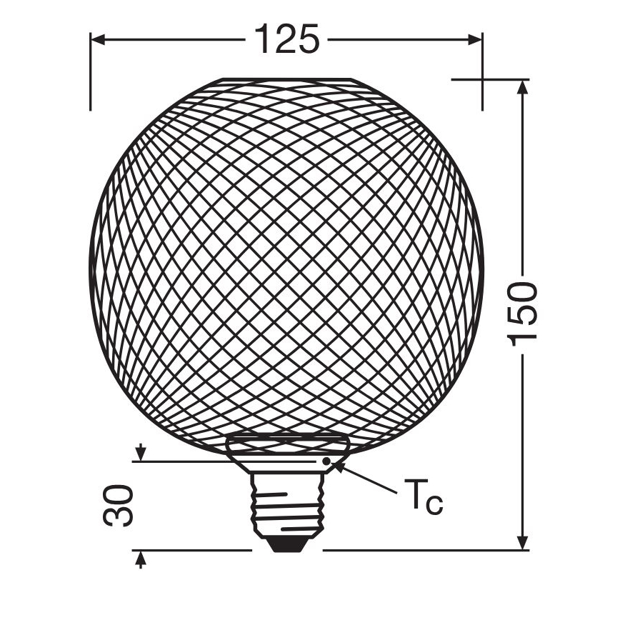 LED Bulb DECOR FLAT G125 E27/3,5W/230V 2700K black - Osram