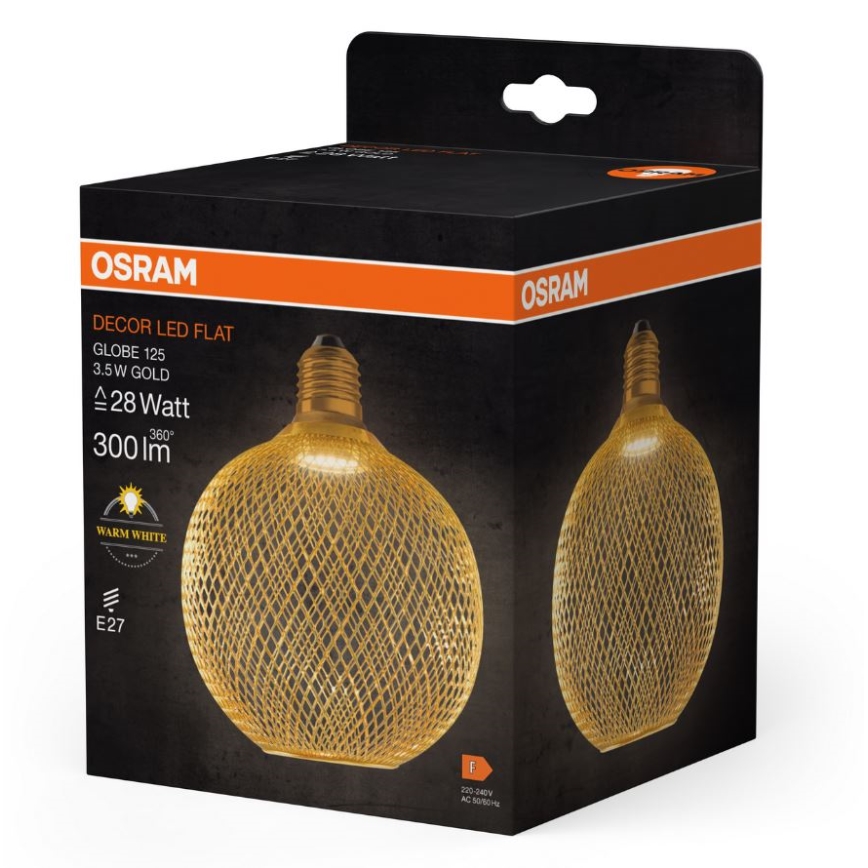 LED Bulb DECOR FLAT G125 E27/3,5W/230V 2700K gold - Osram