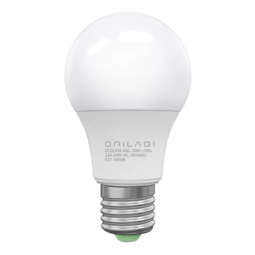 LED Bulb ECOLINE A60 E27/10W/230V 4,000K - Brilagi