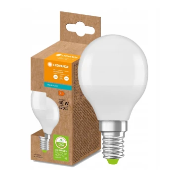 LED Bulb made of recycled plastic P45 E14/4,9W/230V 4000K - Ledvance