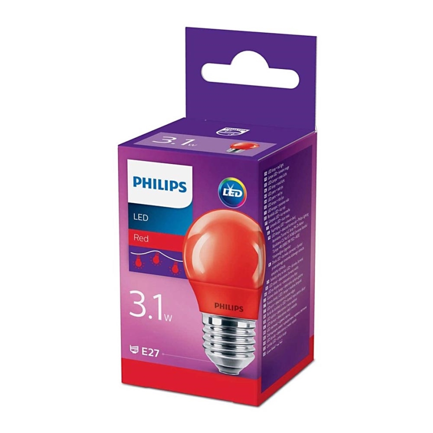 LED Bulb Philips E27/3,1W/230V red