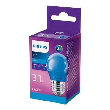 LED Bulb  Philips P45 E27/3,1W/230V blue