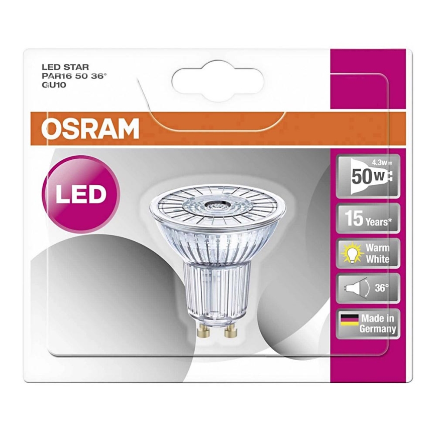 LED Bulb STAR GU10/4,3W/230V 2700K - Osram