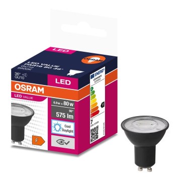 LED Bulb VALUE PAR16 GU10/6,9W/230V 4000K 36° black - Ledvance