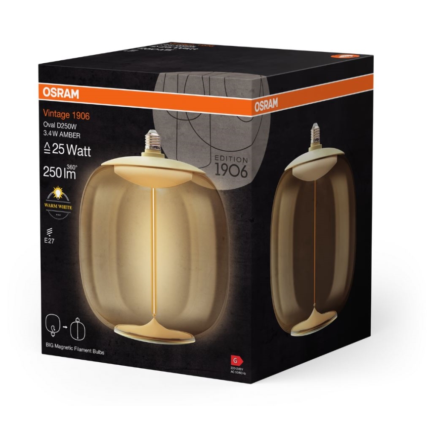 LED Bulb VINTAGE FILAMENT E27/3,4W/230V 2700K - Osram